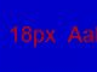 red 18 px text on blue, converted JPG file, zoomed in 4x