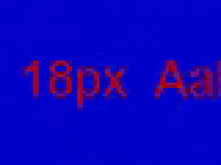 red 18 px text on blue, converted JPEG XL file, zoomed in 4x