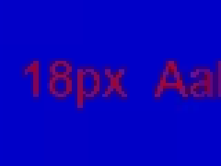 red 18 px text on blue, original AVIF file, zoomed in 4x
