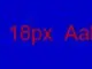 red 18 px text on blue, converted WebP file, zoomed in 4x