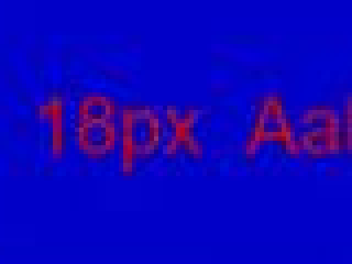 red 18 px text on blue, converted JPG file, zoomed in 4x