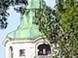 the tower behind the trees, converted PNG file, zoomed in 4x